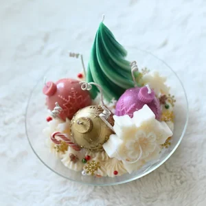 נר קצפת שעוות סויה גדול חג מולד כדורים